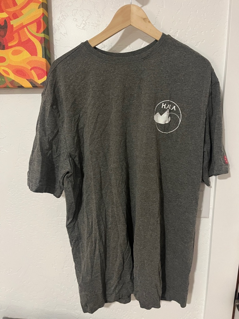 Hala Mens moisture wicking grey t shirt